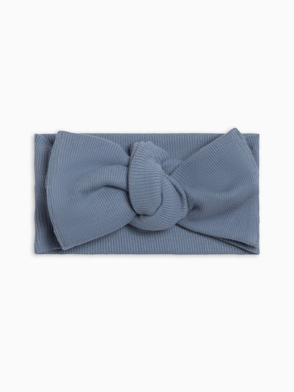 Ribbed Bow Wrap - Sea Baby : Accessories : Bows : Headbands KENDI by Colored Organics Ribbed Bow Wrap - Sea for Baby | Colored Organics®