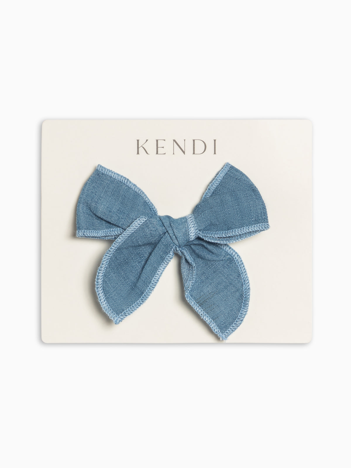 Chambray Bow Clip Baby-Kids : Accessories : Bows : Clips KENDI by Colored Organics Chambray Bow Clip for Babies and Kids | Colored Organics®
