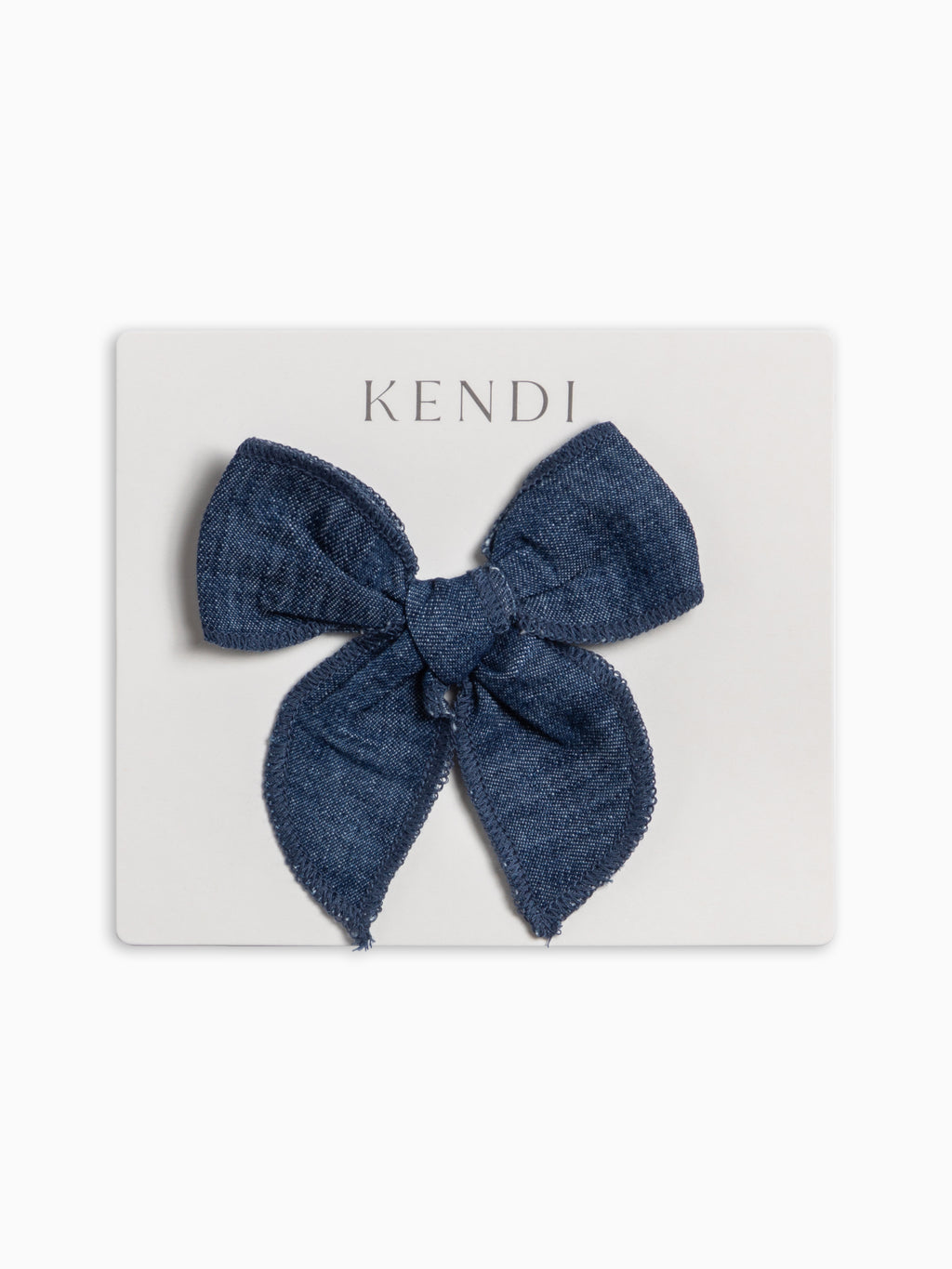 Chambray Bow Clip - AW26 Chambray Baby-Kids : Accessories : Bows : Clips KENDI by Colored Organics Chambray Bow Clip for Babies and Kids | Colored Organics®