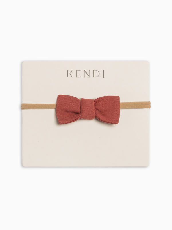 Cotton Dainty Bow - Barn Baby : Accessories : Bows : Headbands Kendi Baby PRE ORDER Cotton Dainty Bow - Barn | Colored Organics®