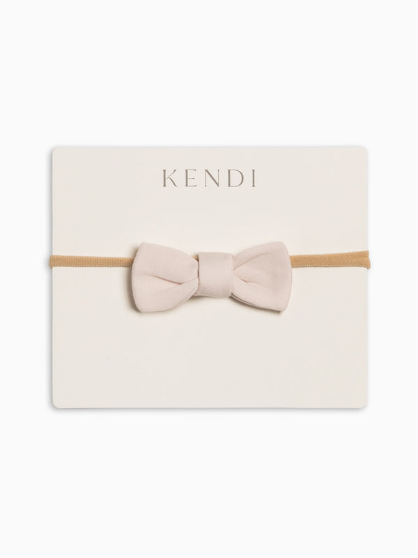 Cotton Dainty Bow - Shell Baby : Accessories : Bows : Headbands Kendi Baby PRE ORDER Cotton Dainty Bow - Shell | Colored Organics®