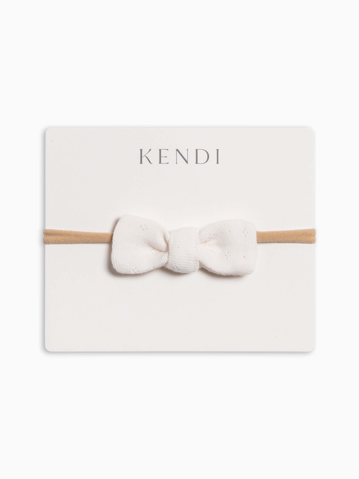 Pointelle Dainty Bow - Ivory Baby : Accessories : Bows : Headbands KENDI by Colored Organics Pointelle Dainty Bow - Ivory for Baby | Colored Organics®