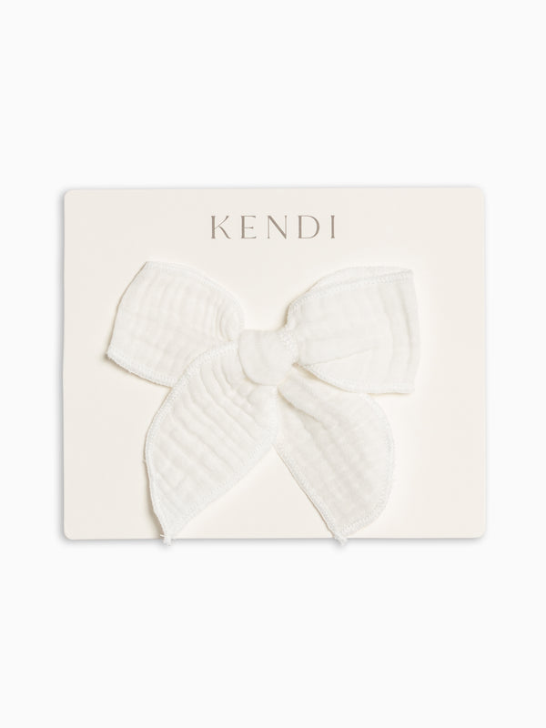 Classic Muslin Bow Hair Clip Baby-Kids : Accessories : Bows : Clips KENDI by Colored Organics Classic Muslin Bow Hair Clip Baby | Colored Organics®