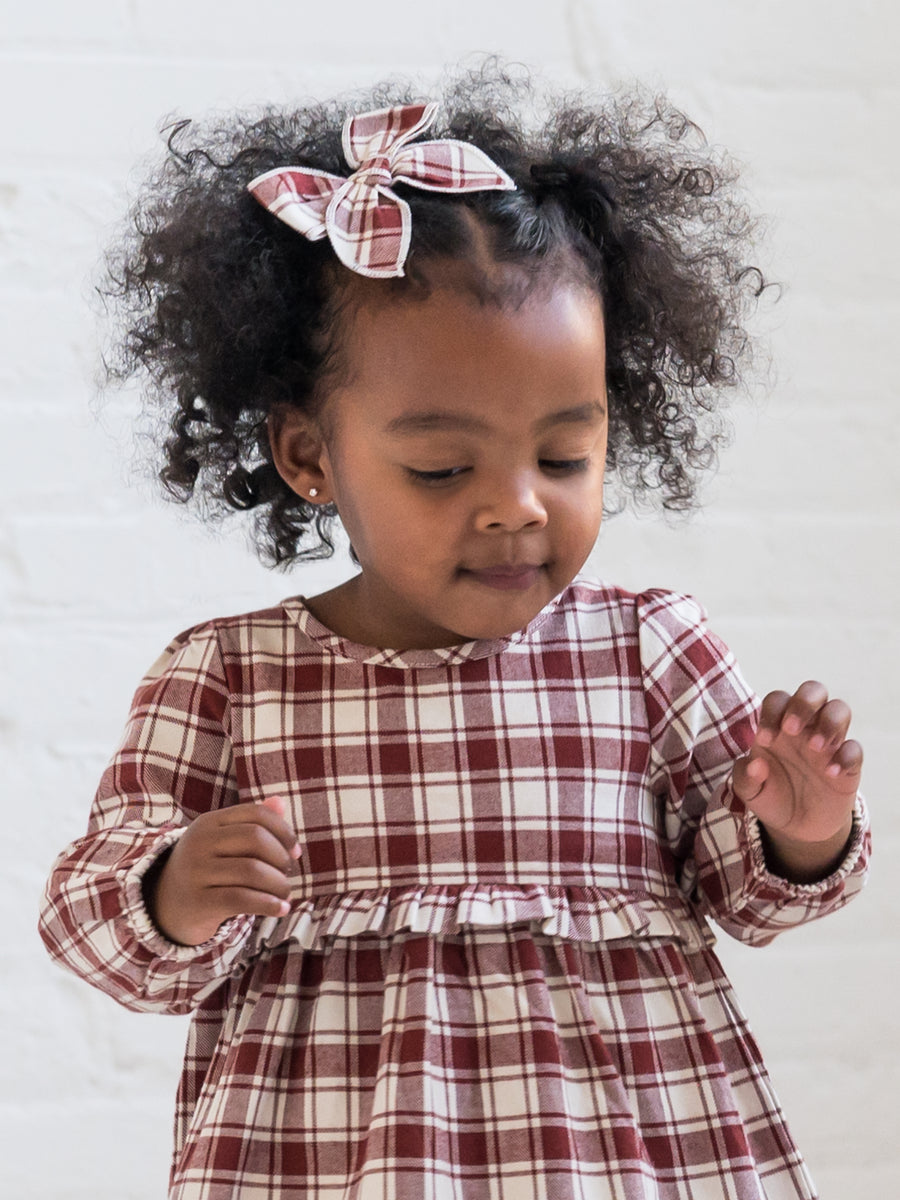 Flannel Bow Hair Clip Sale : Baby-Kids : Accessories : Clips Kendi Organic Cotton Baby and Kids Flannel | Colored Organics®