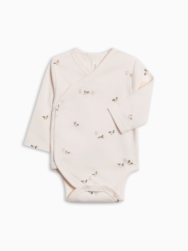 Kai Kimono Bodysuit - Mallard Baby : One Pieces : Kimono Bodysuits : Long Sleeves KENDI by Colored Organics Kai Kimono Bodysuit for Babies | Colored Organics®
