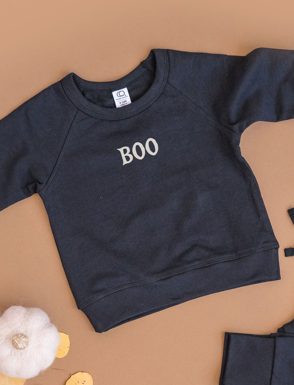 BOO Lightweight French Terry Pullover Baby-Kids : Tops : Pullovers : Long Sleeves Colored Organics Boo Lightweight French Terry Pullover | Colored Organics®