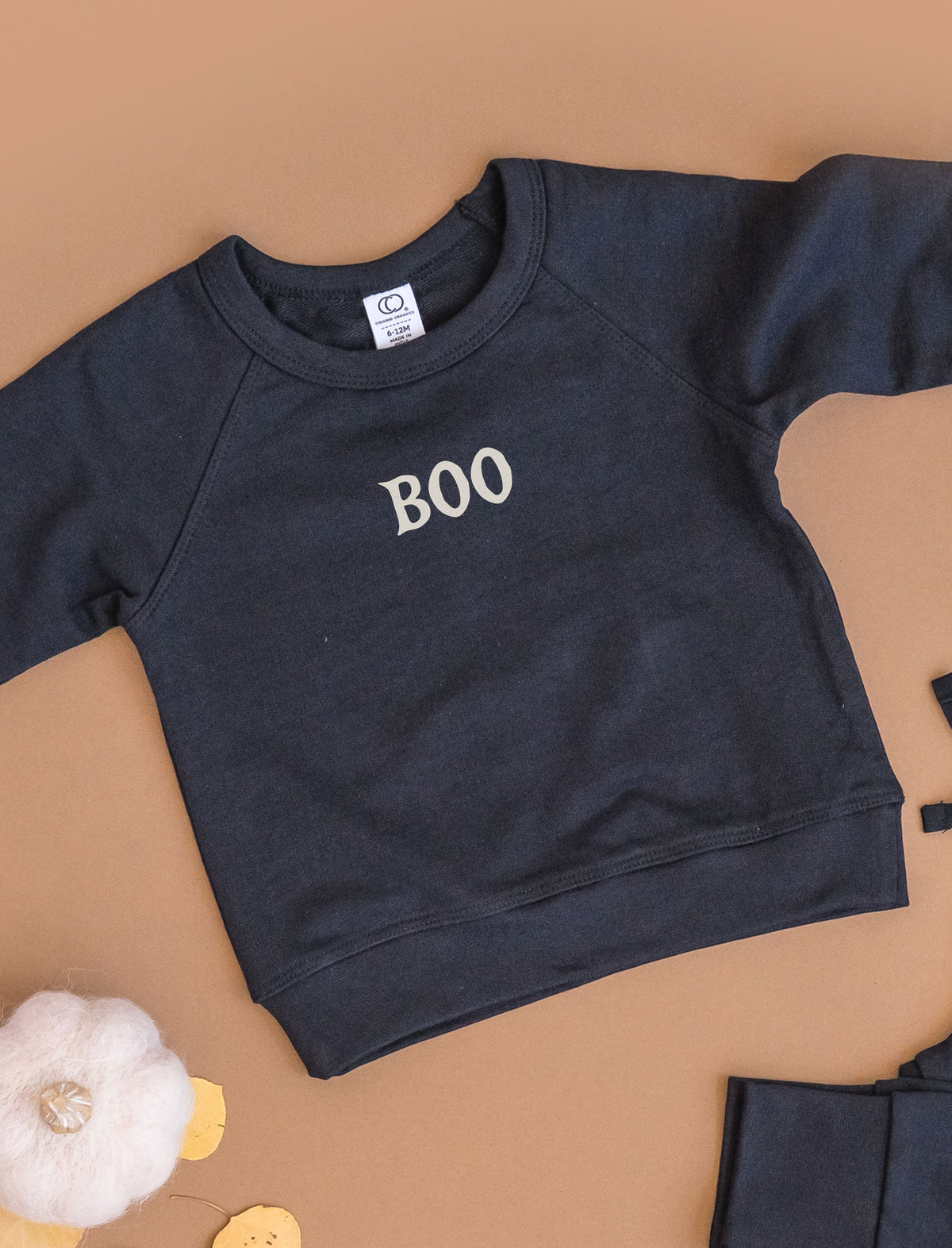 BOO Lightweight French Terry Pullover Baby-Kids : Tops : Pullovers : Long Sleeves Colored Organics Boo Lightweight French Terry Pullover | Colored Organics®