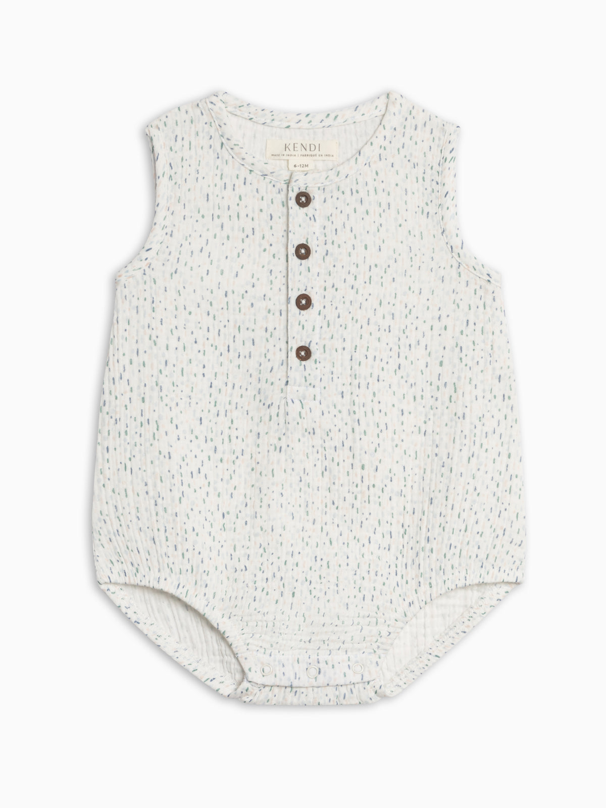 Bowie Muslin Bubble Romper - Pinehurst / Powder + Shell Sale : Baby : One Pieces : Rompers : Tanks KENDI by Colored Organics Bowie Muslin Bubble Romper - Pinehurst | Colored Organics®
