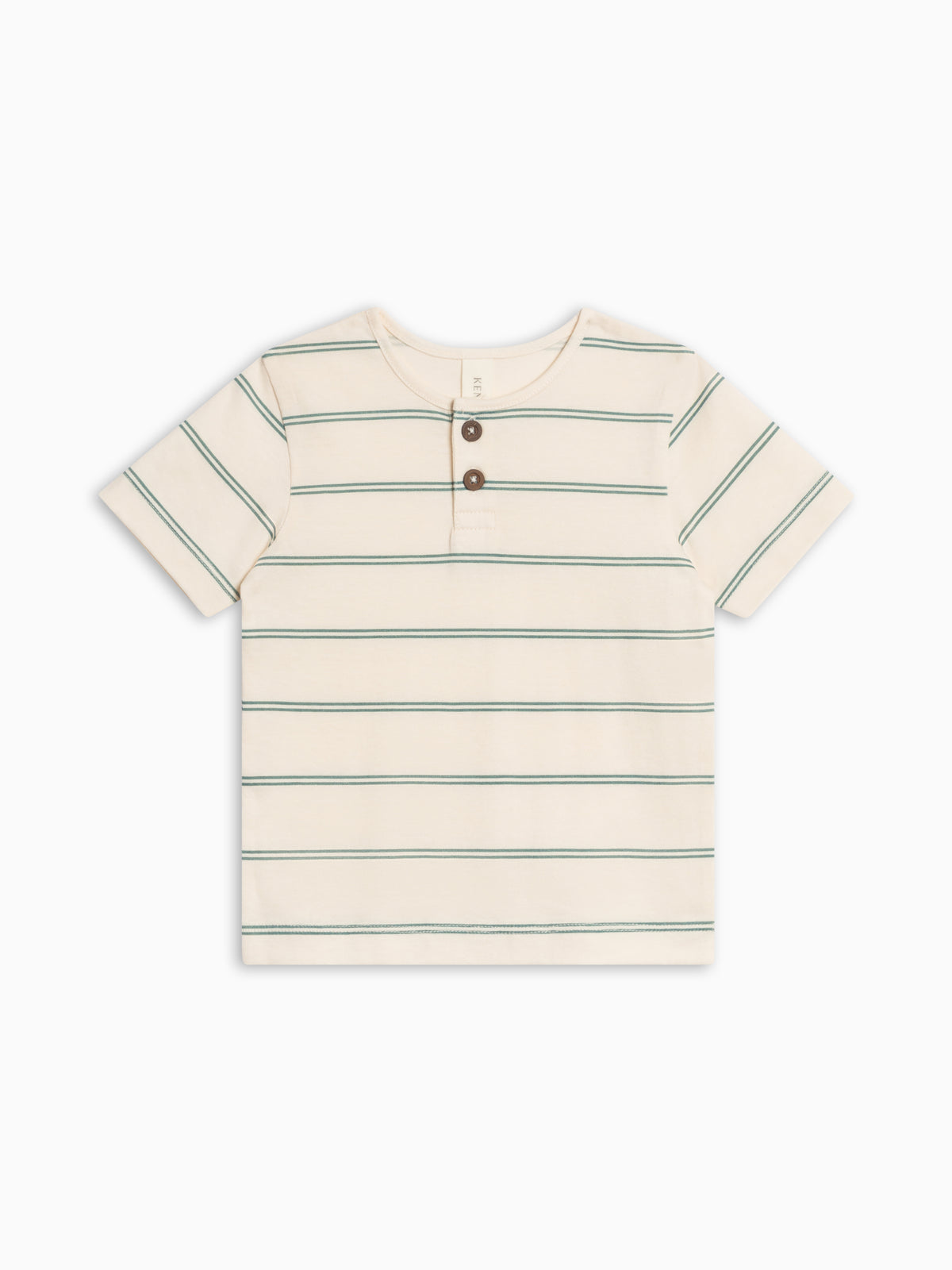 Reef Short Sleeve Henley - Inbee Stripe / Laguna Baby-Kids : Tops : Tees : Short Sleeves Kendi Reef Short Sleeve Henley - Inbee Stripe | Colored Organics®