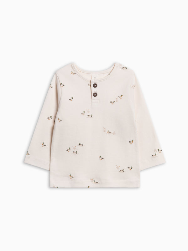 Reef Long Sleeve Henley - Mallard Baby-Kids : Tops : Tees : Long Sleeves KENDI by Colored Organics Reef Long Sleeve Henley for Baby + Kids | Colored Organics®