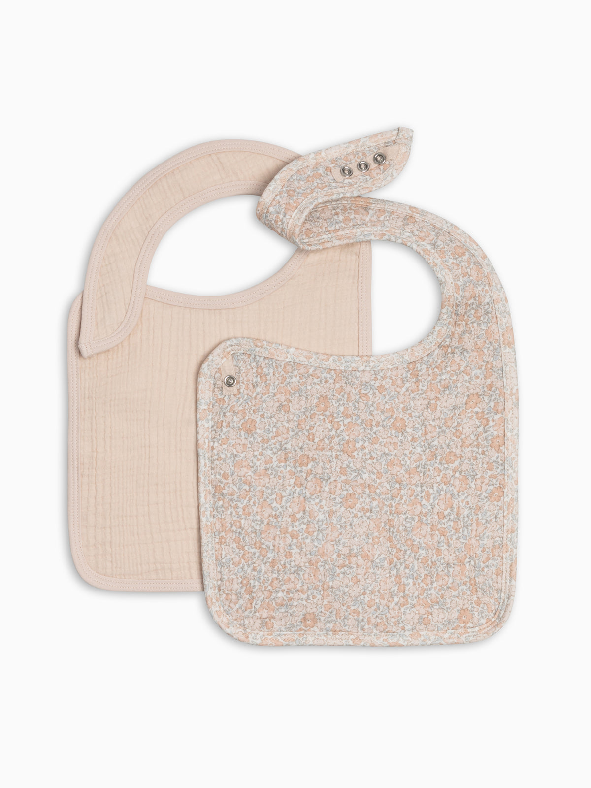 2-Pack Muslin Bibs - Belmont Floral + Shell Baby : Gear : Bibs : Feeding KENDI by Colored Organics 2-Pack Muslin Bibs - Belmont Floral + | Colored Organics®