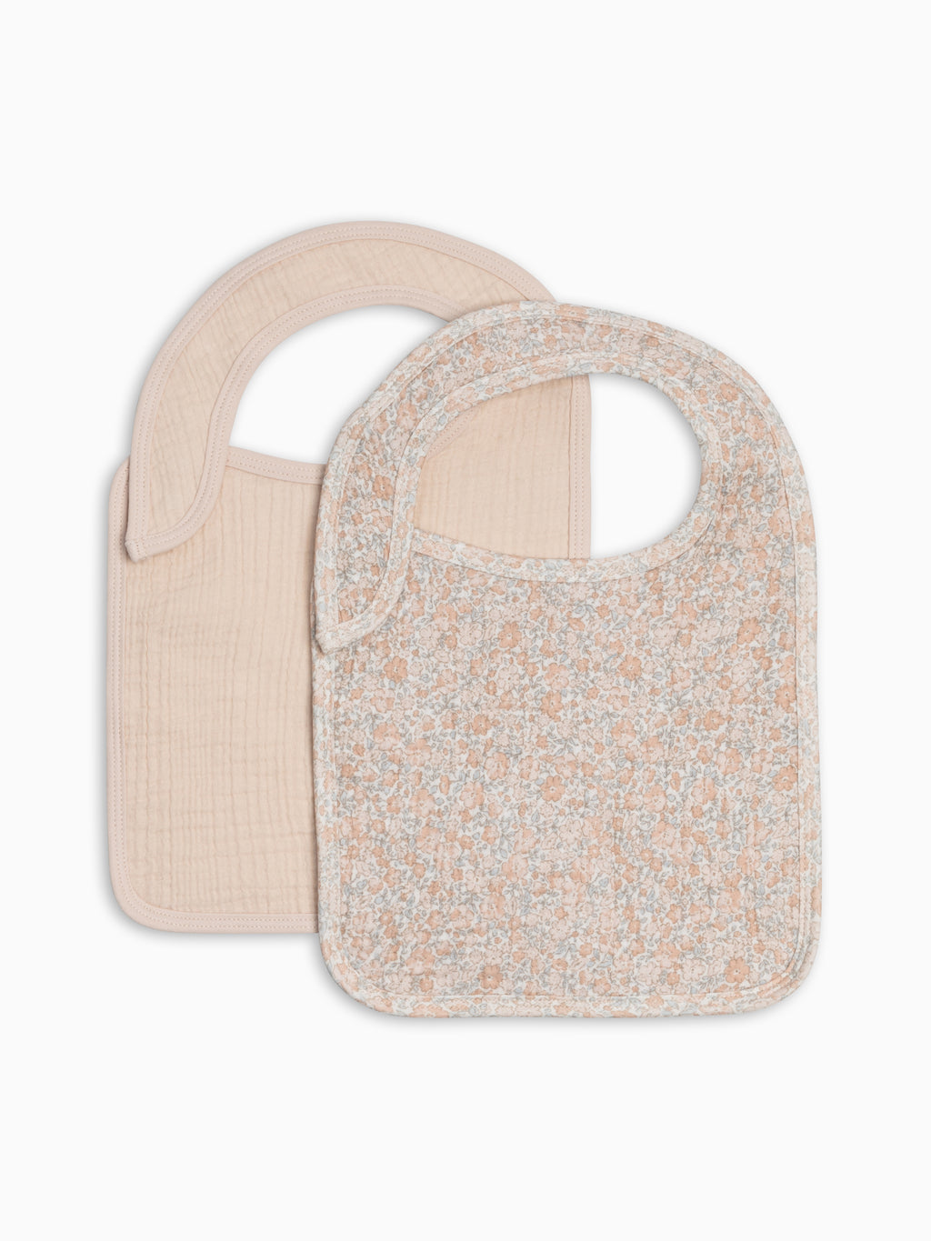 2-Pack Muslin Bibs - Belmont Floral + Shell Baby : Gear : Bibs : Feeding KENDI by Colored Organics 2-Pack Muslin Bibs - Belmont Floral + | Colored Organics®