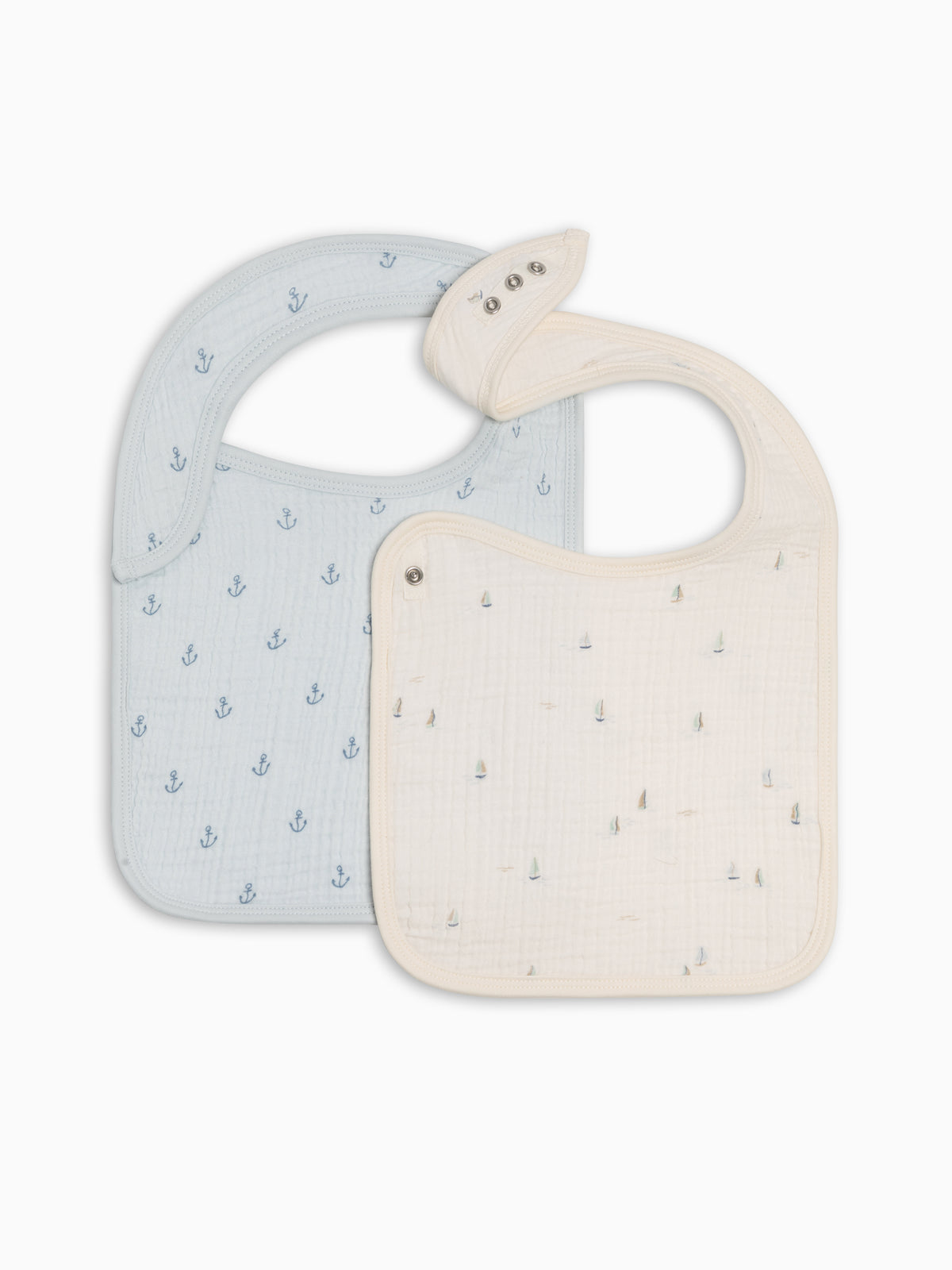 2-Pack Muslin Bibs - Marina + Anchor Baby : Gear : Bibs : Feeding KENDI by Colored Organics 2-Pack Muslin Bibs - Marina + Anchor | Colored Organics®