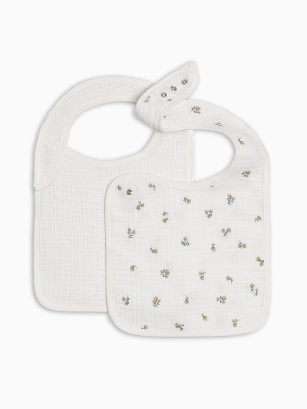 2-Pack Muslin Bibs - Palmer Floral + Coconut Baby : Gear : Bibs : Feeding KENDI by Colored Organics 2-Pack Muslin Bibs - Palmer Floral + | Colored Organics®