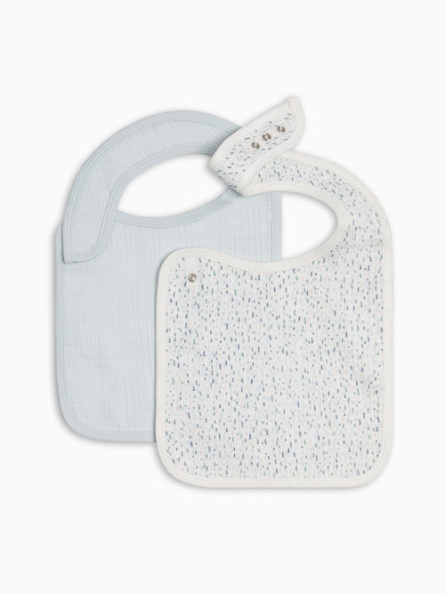 2-Pack Muslin Bibs - Pinehurst + Powder Baby : Gear : Bibs : Feeding KENDI by Colored Organics 2-Pack Muslin Bibs - Pinehurst + Powder | Colored Organics®