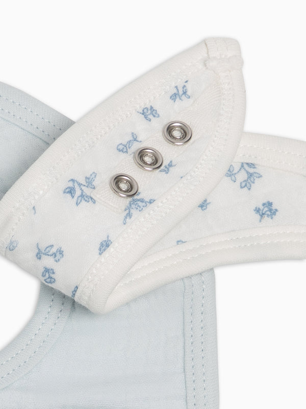 2-Pack Muslin Bibs - Rosebay Floral + Powder Baby : Gear : Bibs : Feeding KENDI by Colored Organics 2-Pack Muslin Bibs - Rosebay Floral + | Colored Organics®