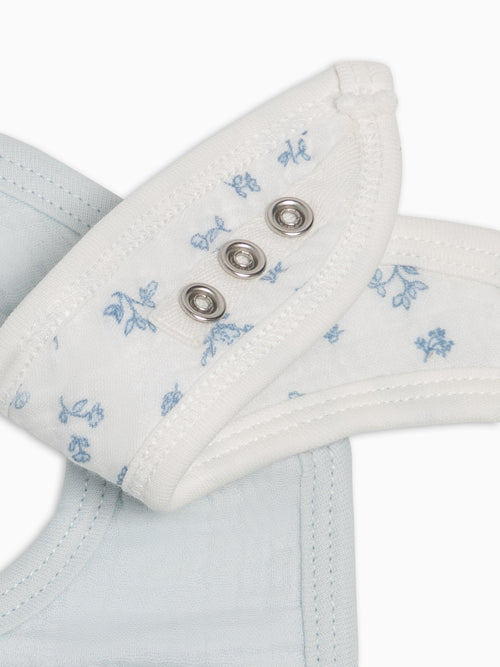 2-Pack Muslin Bibs - Rosebay Floral + Powder Baby : Gear : Bibs : Feeding KENDI by Colored Organics 2-Pack Muslin Bibs - Rosebay Floral + | Colored Organics®