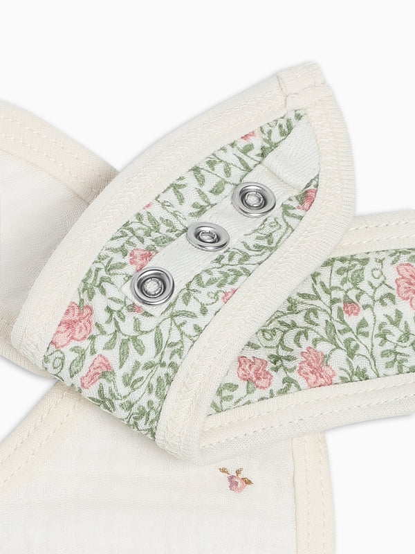 2-Pack Muslin Bibs - Etta + Janice Florals Baby : Gear : Bibs : Feeding KENDI by Colored Organics 2-Pack Muslin Bibs | Colored Organics®