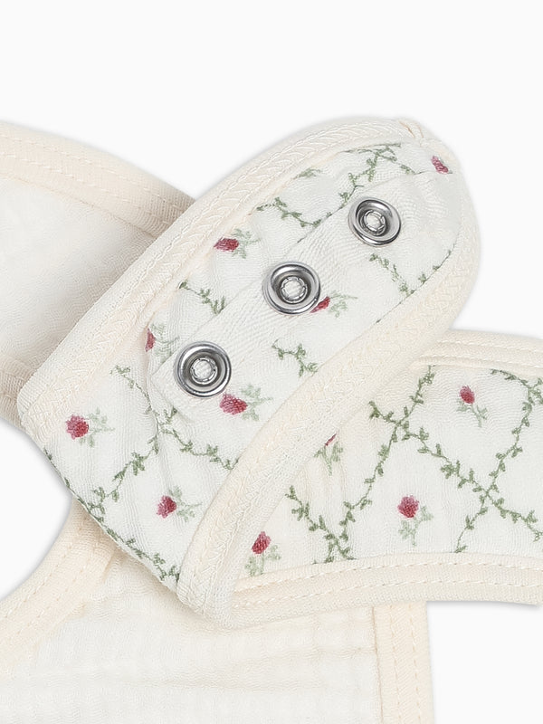 2-Pack Muslin Bibs - Hedge Floral + Ivory Baby : Gear : Bibs : Feeding KENDI by Colored Organics 2-Pack Muslin Bibs | Colored Organics®