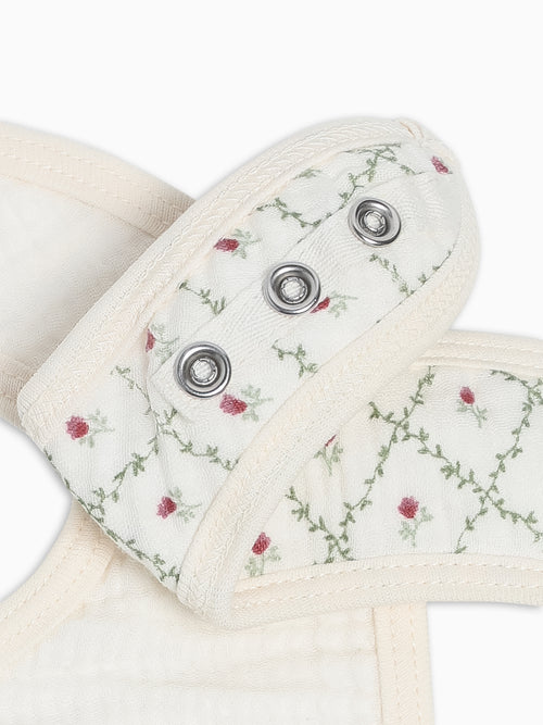 2-Pack Muslin Bibs - Hedge Floral + Ivory Baby : Gear : Bibs : Feeding KENDI by Colored Organics 2-Pack Muslin Bibs | Colored Organics®