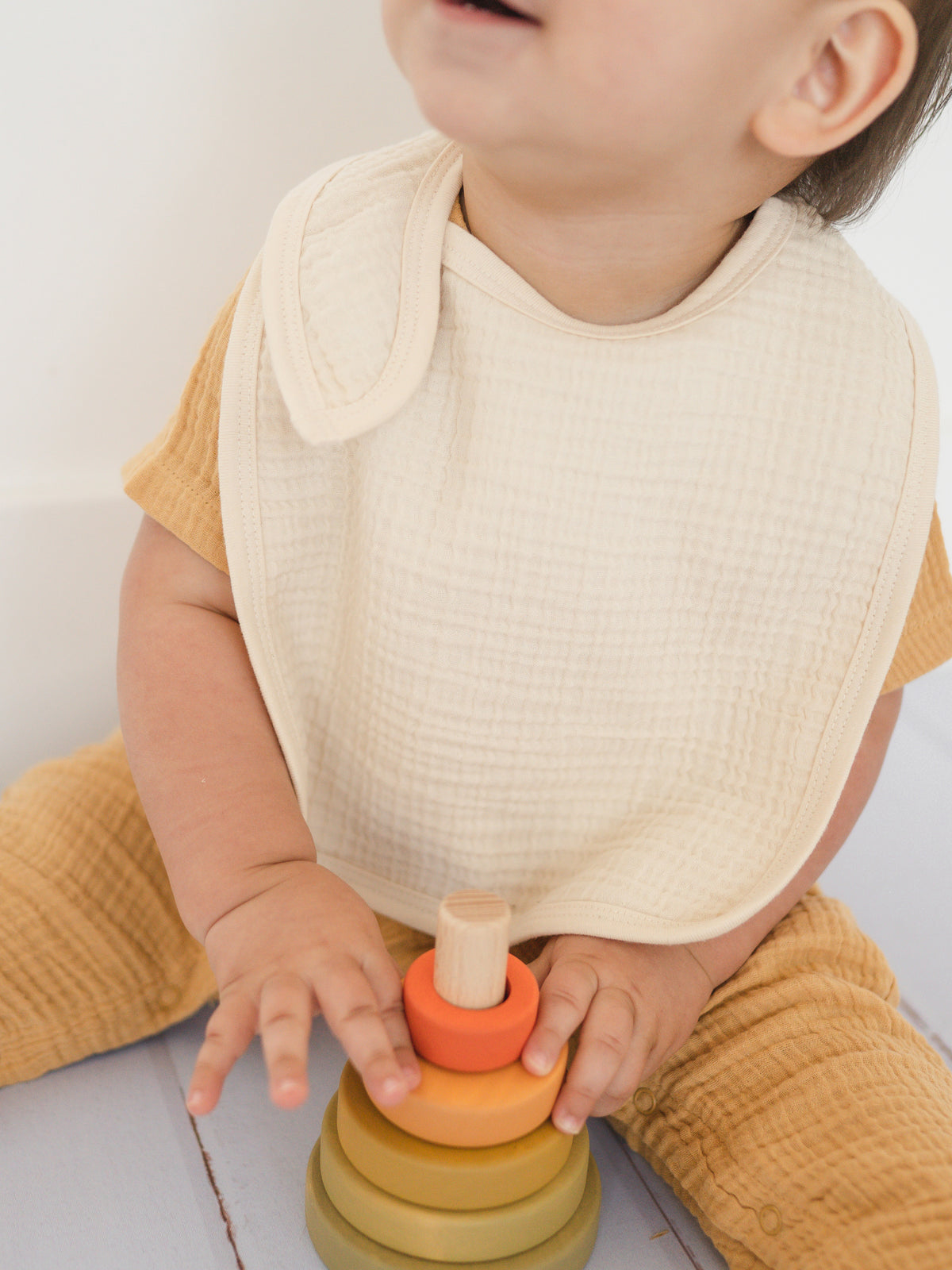 Classic 2-Pack Muslin Bibs Baby : Gear : Bibs : Feeding KENDI by Colored Organics Organic Cotton Muslin Baby Bibs, 2-Pack | Colored Organics®