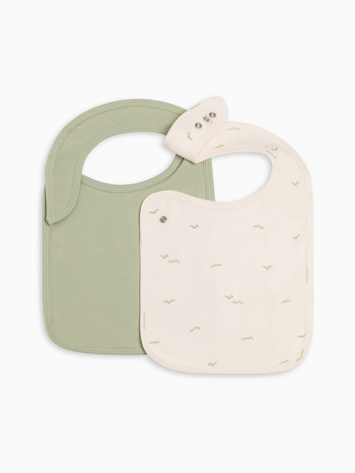 2-Pack Bibs - Mint + Caterpillar Baby : Gear : Bibs : Feeding Kendi Baby 2-Pack Bibs - Mint + Caterpillar | Colored Organics®