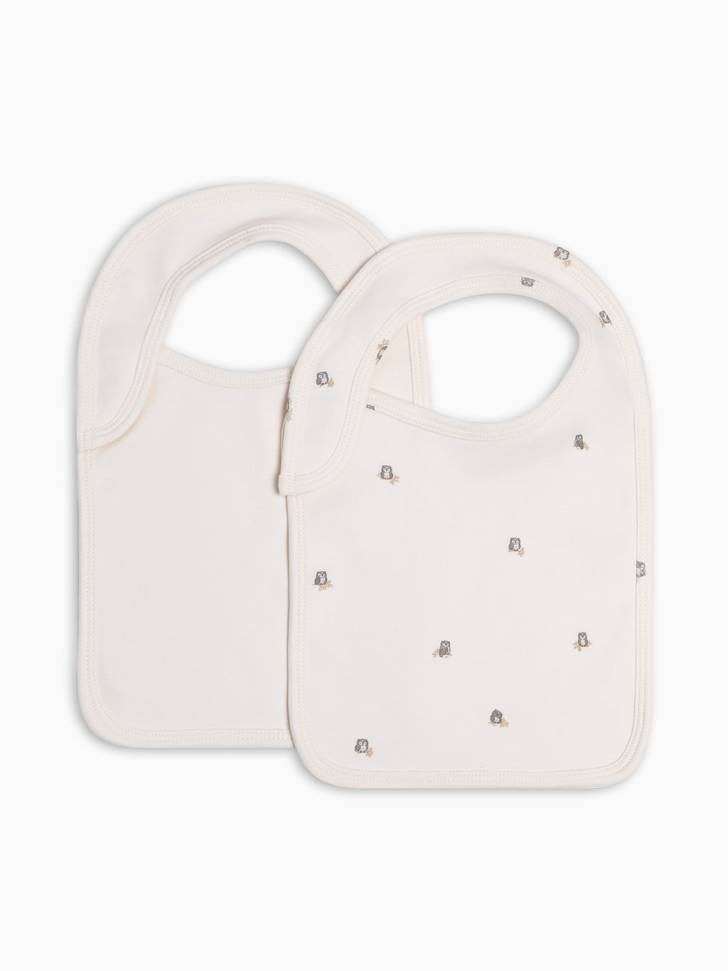2-Pack Bibs - Owl + Ivory