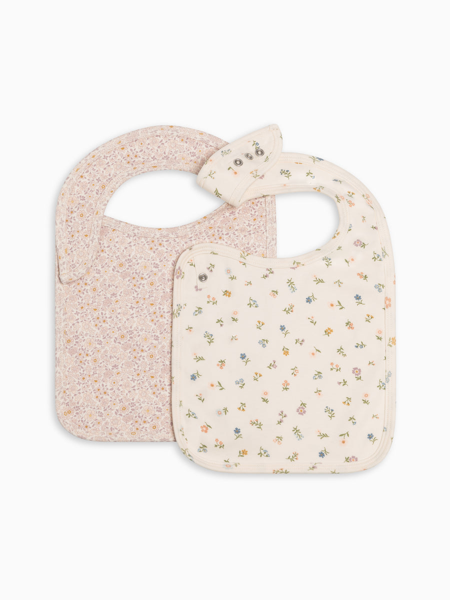 2-Pack Bibs - Primrose + Petaline Baby : Gear : Bibs : Feeding Kendi Baby 2-Pack Bibs - Primrose + Petaline | Colored Organics®