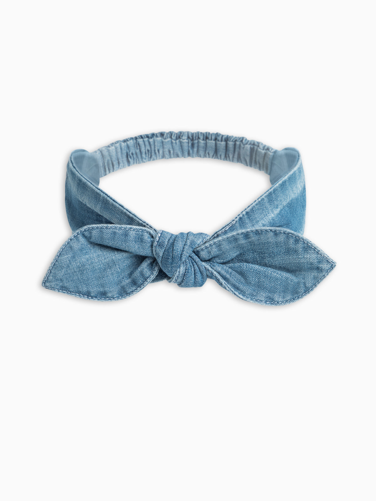 Chambray Bow Headband Baby : Accessories : Bows : Headbands KENDI by Colored Organics Chambray Bow Headband for Baby | Colored Organics®