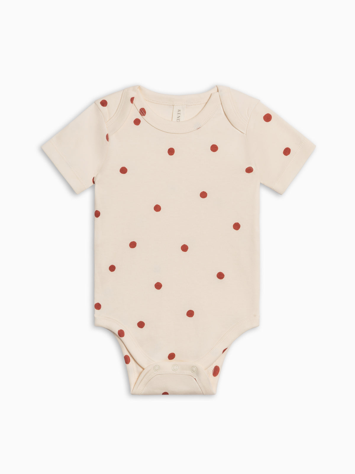 Afton Bodysuit - Barn Polka Baby : One Pieces : Bodysuits : Short Sleeves Kendi PRE ORDER Afton Bodysuit - Barn Polka | Colored Organics®