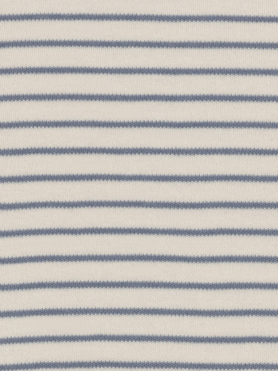 Afton Bodysuit - Bay Stripe / Ivory + Sea Baby : One Pieces : Bodysuits : Short Sleeves KENDI by Colored Organics Afton Bodysuit - Bay Stripe / Ivory + | Colored Organics®