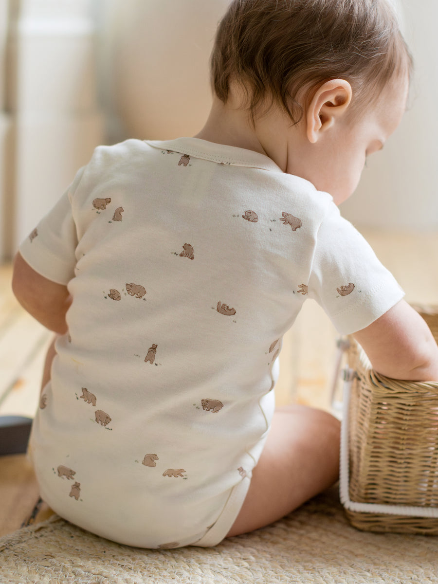 Afton Bodysuit - Bear / Truffle + Thyme KENDI by Colored Organics Afton Bodysuit - Bear / Truffle + Thyme | Colored Organics®
