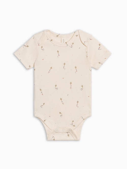 Afton Bodysuit - Kite / Dune + Barn Sale : Baby : One Pieces : Bodysuits : Short Sleeves Kendi PRE ORDER Afton Bodysuit - Kite / Dune | Colored Organics®