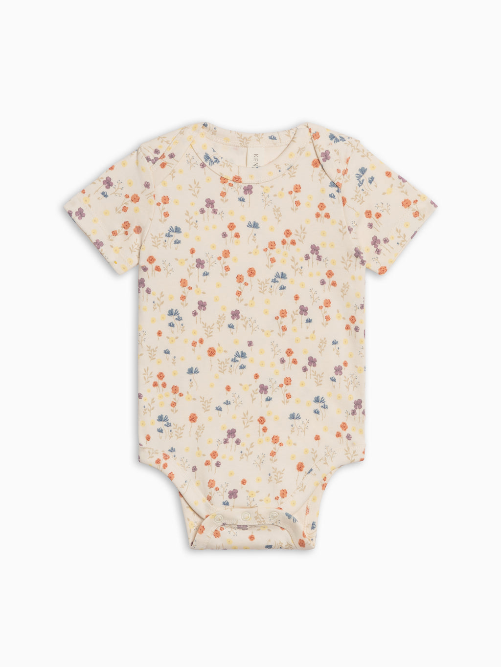Afton Bodysuit - Margot Floral / Barn + Sea Baby : One Pieces : Bodysuits : Short Sleeves Kendi PRE ORDER Afton Bodysuit - Margot | Colored Organics®
