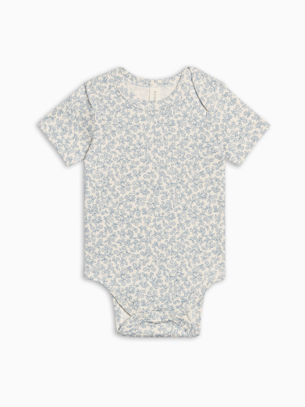 Afton Bodysuit - Narelle Floral / Ivory + Sea Baby : One Pieces : Bodysuits : Short Sleeves KENDI by Colored Organics Afton Bodysuit - Narelle Floral / Ivory | Colored Organics®