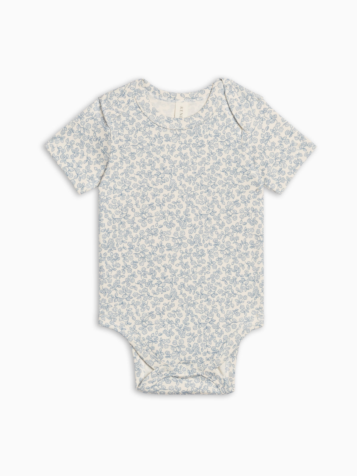 Afton Bodysuit - Narelle Floral / Ivory + Sea Baby : One Pieces : Bodysuits : Short Sleeves KENDI by Colored Organics Afton Bodysuit - Narelle Floral / Ivory | Colored Organics®