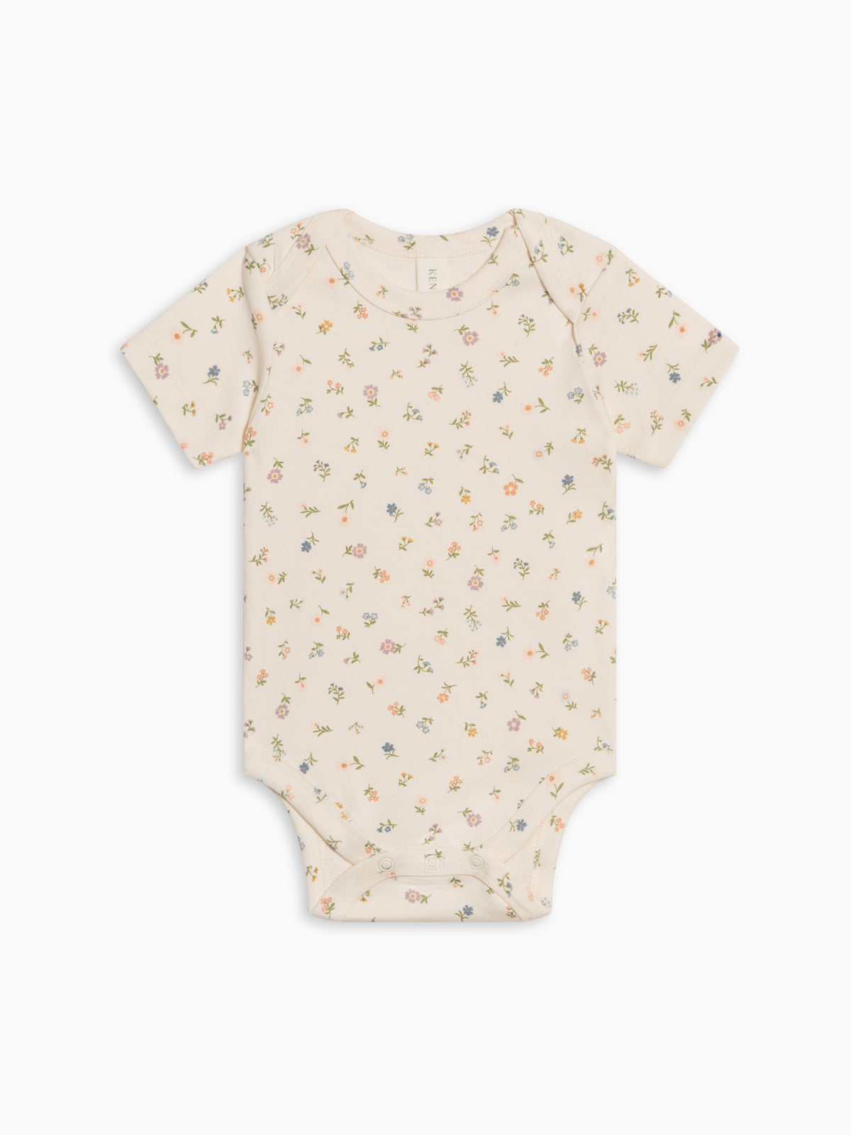 Afton Bodysuit - Petaline Floral / Fog + Fern Baby : One Pieces : Bodysuits : Short Sleeves Kendi Afton Bodysuit - Petaline Floral / Fog | Colored Organics®
