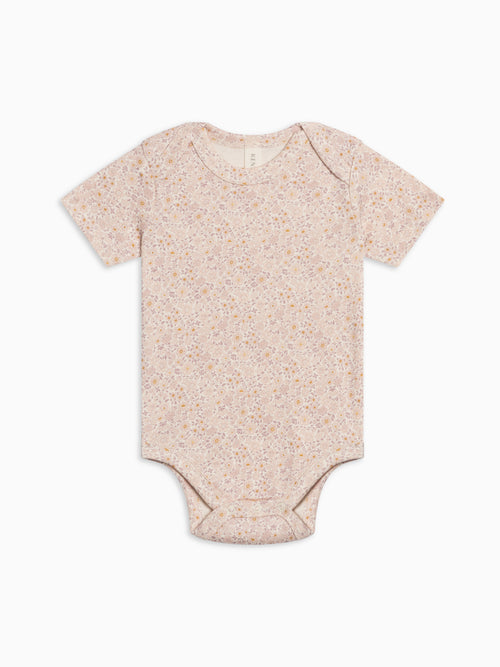 Afton Bodysuit - Primrose / Fog + Shell Sale : Baby : One Pieces : Bodysuits : Short Sleeves Kendi Afton Bodysuit - Primrose / Fog + Shell | Colored Organics®