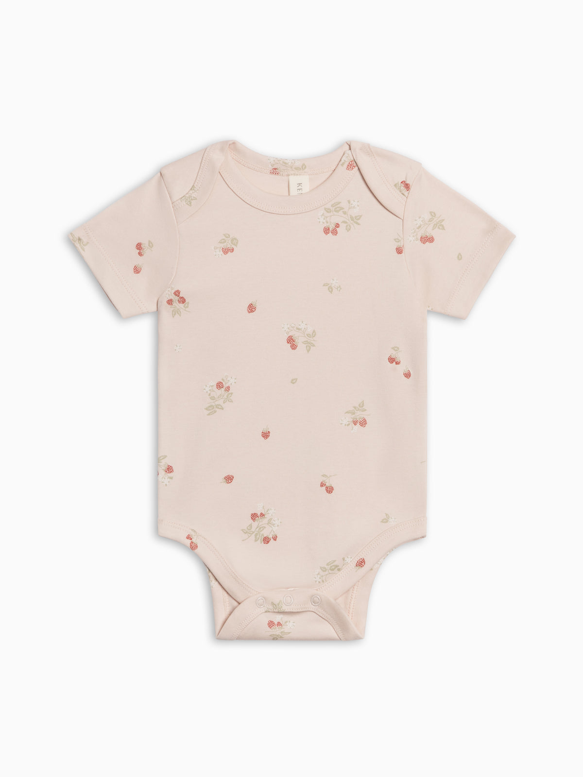 Afton Bodysuit - Raspberries / Shell + Mint Baby : One Pieces : Bodysuits : Short Sleeves Kendi PRE ORDER Afton Bodysuit - Raspberries | Colored Organics®
