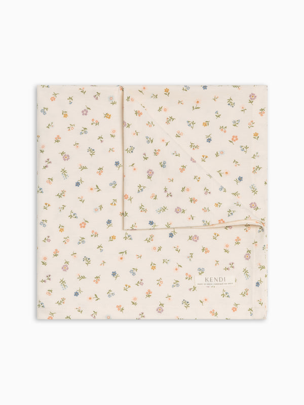 Swaddle Blanket - Petaline Floral / Fog + Fern Baby : Accessories : Swaddle Blankets : Nursery : Bedding : Blankets Kendi Swaddle Blanket - Petaline Floral / Fog | Colored Organics®