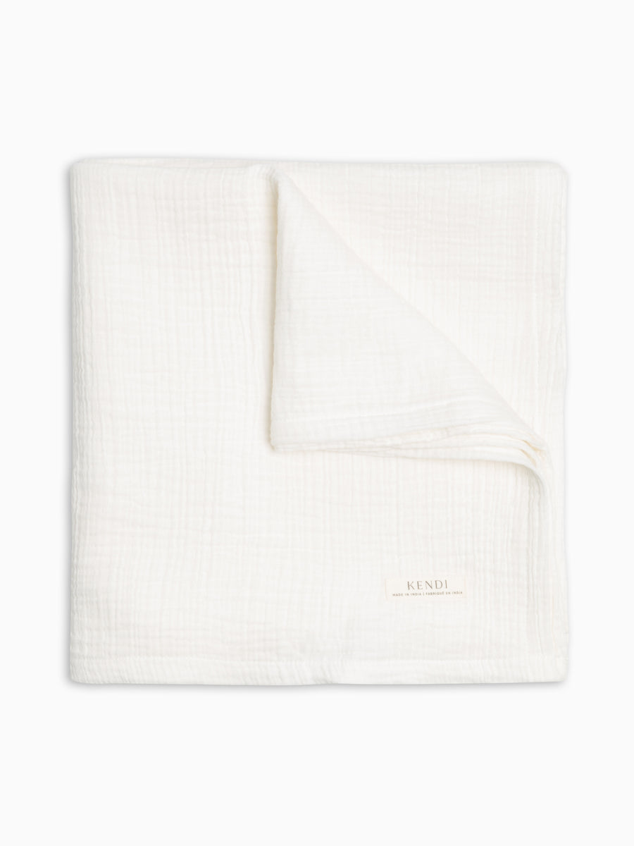 Muslin Swaddle Blanket - Coconut Baby : Accessories : Swaddle Blankets : Nursery : Blankets KENDI by Colored Organics Baby Muslin Swaddle Blanket - Coconut | Colored Organics®