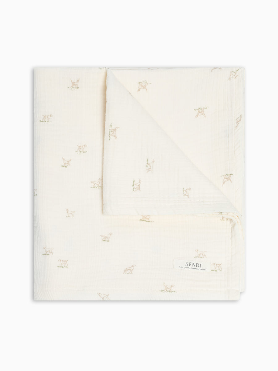 Muslin Swaddle Blanket - Field Dog Baby : Accessories : Swaddle Blankets : Nursery : Blankets KENDI by Colored Organics Muslin Swaddle Blanket | Colored Organics®