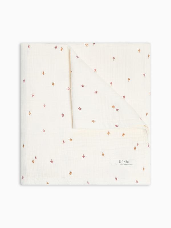 Muslin Swaddle Blanket - Mushroom Baby : Accessories : Swaddle Blankets : Nursery : Blankets KENDI by Colored Organics Muslin Swaddle Blanket | Colored Organics®