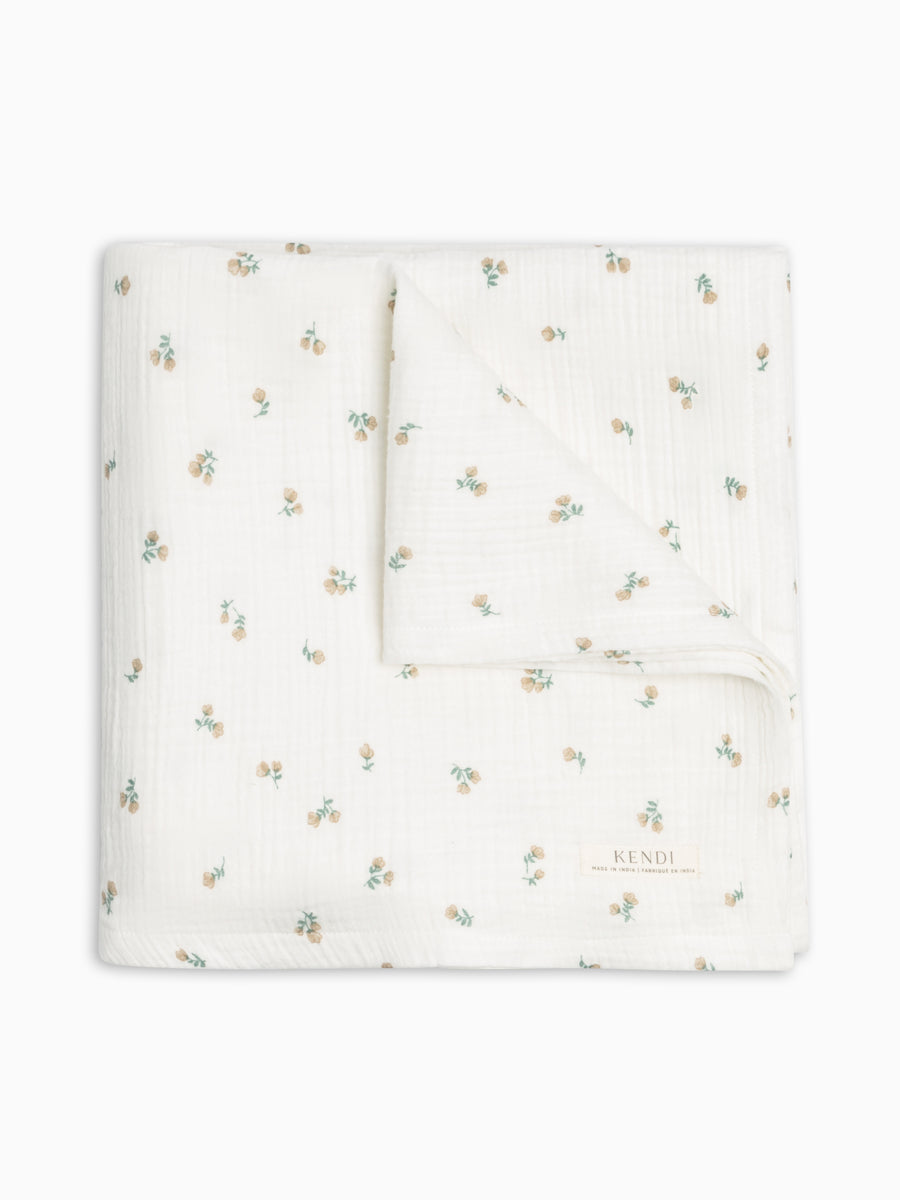 Muslin Swaddle Blanket - Palmer Floral / Dune + Laguna Baby : Accessories : Swaddle Blankets : Nursery : Blankets KENDI by Colored Organics Muslin Swaddle Blanket - Palmer Floral | Colored Organics®