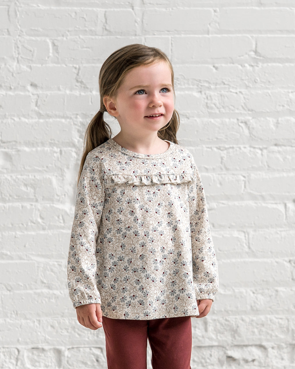 Sorren Ruffle Long Sleeve Top Sale : Baby-Kids : Tops : Shirts : Long Sleeves Colored Organics Sorren Ruffle Long Sleeve Top for Baby | Colored Organics®