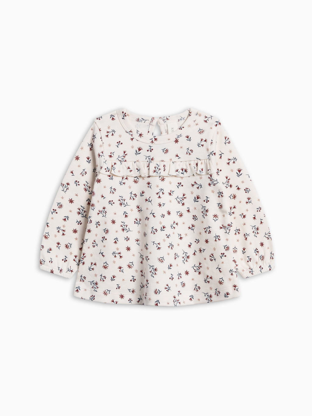 PRE ORDER Sorren Ruffle Long Sleeve Top - Cassia Floral Baby-Kids : Tops : Shirts : Long Sleeves KENDI by Colored Organics Sorren Ruffle Long Sleeve Top for Baby | Colored Organics®