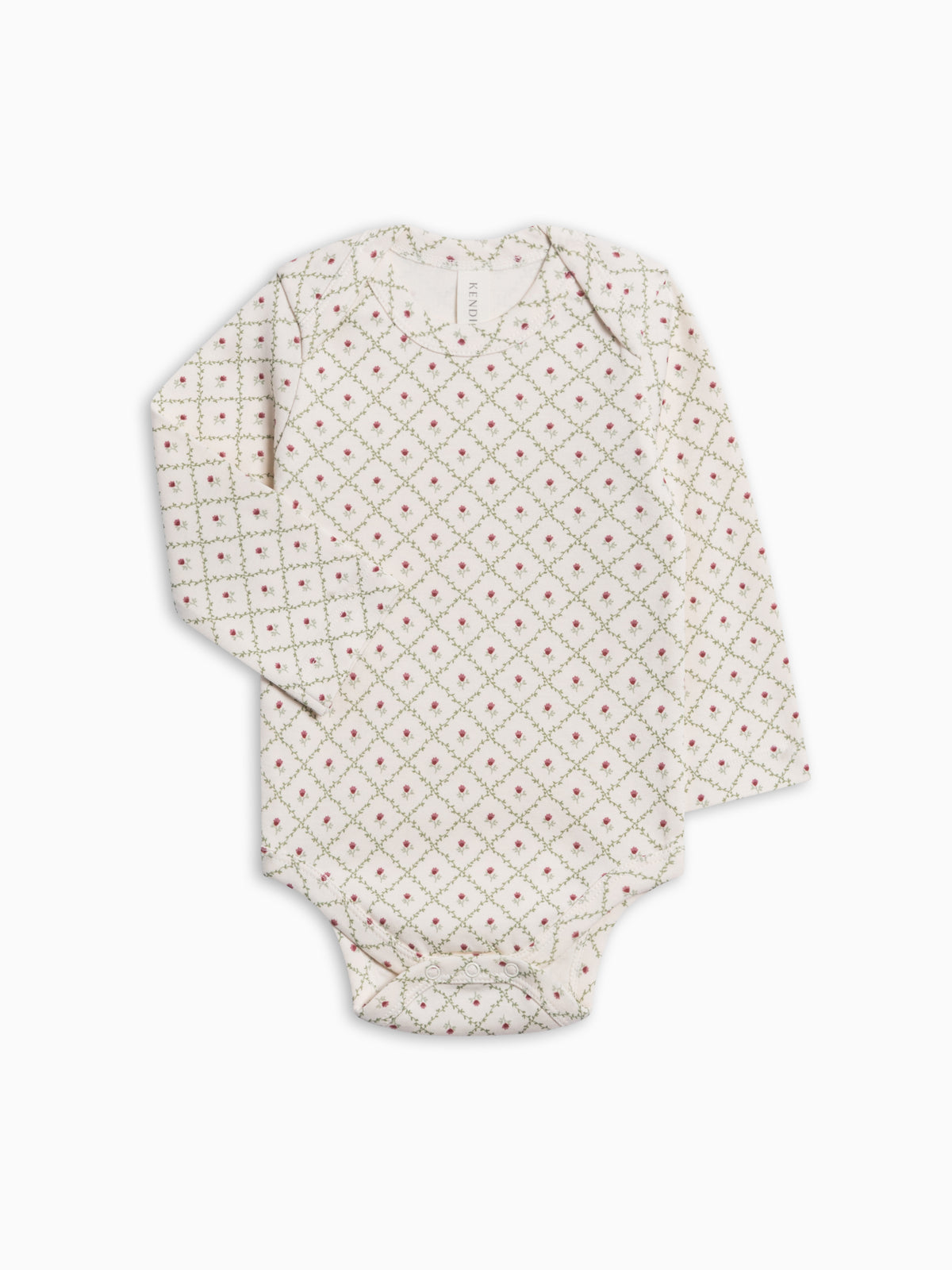 River Bodysuit - Hedge Floral Baby : One Pieces : Bodysuits : Long Sleeves KENDI by Colored Organics River Bodysuit for Babies | Colored Organics®