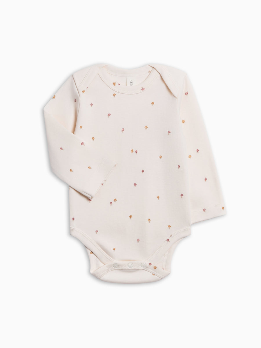 River Bodysuit - Mushroom Baby : One Pieces : Bodysuits : Long Sleeves KENDI by Colored Organics River Bodysuit for Babies | Colored Organics®