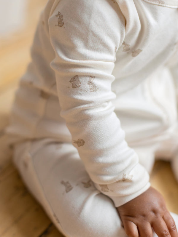 Peyton Zipper Sleeper | Bunny / Oat + Clay KENDI by Colored Organics Peyton Zipper Sleeper | Bunny / Oat + | Colored Organics®