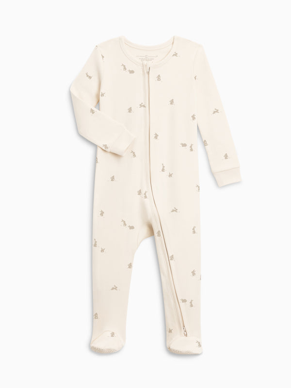 Peyton Zipper Sleeper | Bunny / Oat + Clay KENDI by Colored Organics Peyton Zipper Sleeper | Bunny / Oat + | Colored Organics®